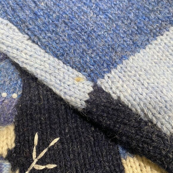 Vintage Talbots cottage grandma core wool cardigan sweater 3D PS winter snowman - Picture 15 of 16